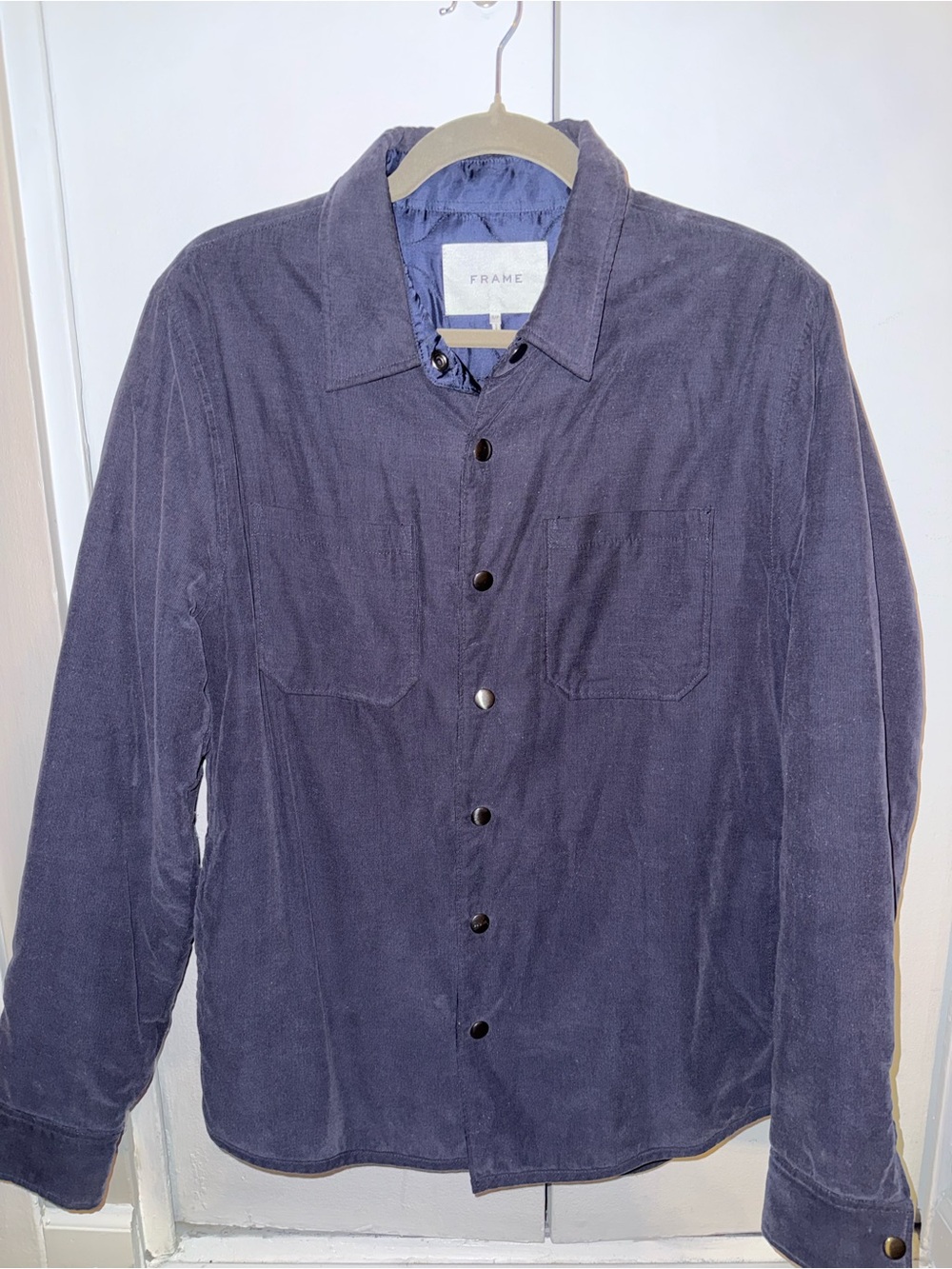 Frame Denim Men's Dark Navy Corduroy Shirt Jacket